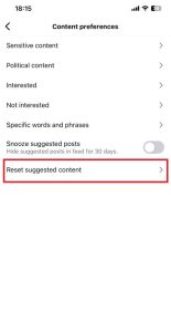 reset instagram explorer step 2