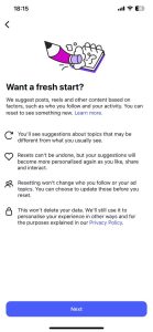 reset instagram explorer step 3