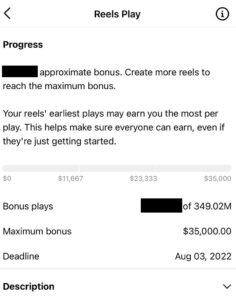 Instagram Reels Play Bonus