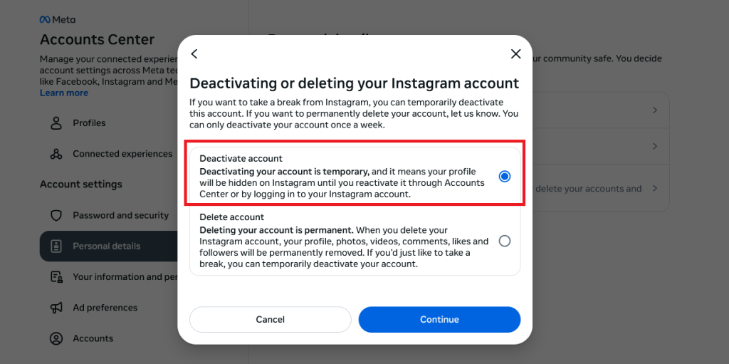 How to Temporarily Deactivate Your Instagram Account