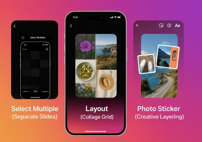 how to add multiple photos to instagram story