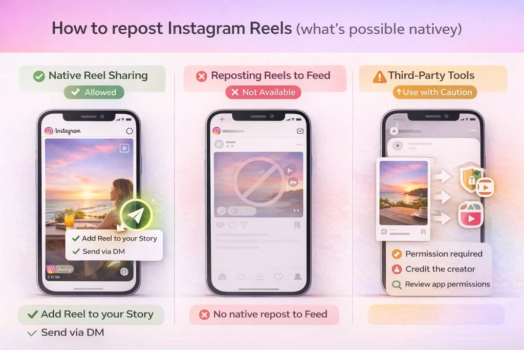 How to repost Instagram Reels (what’s possible natively)