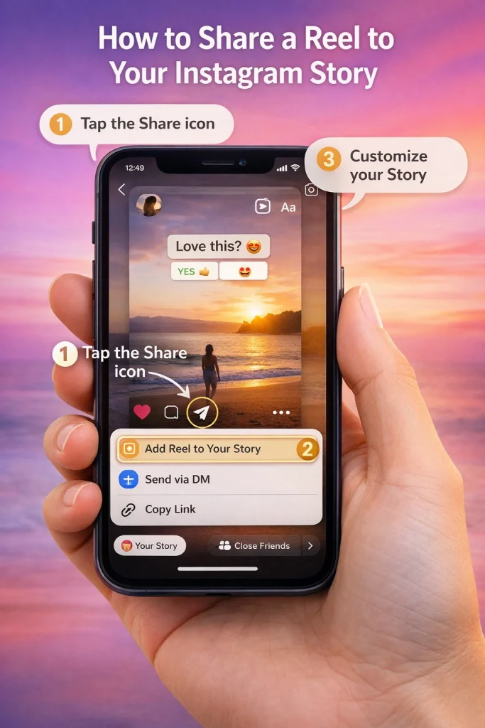 How to share a Reel to your Instagram Story
