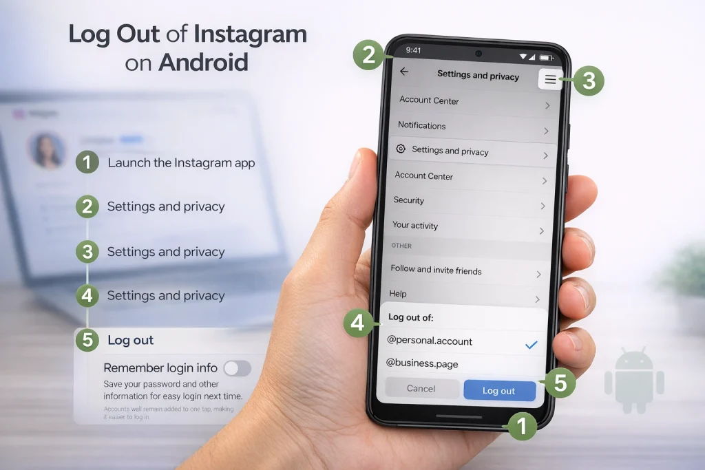 How to log out of Instagram on Android