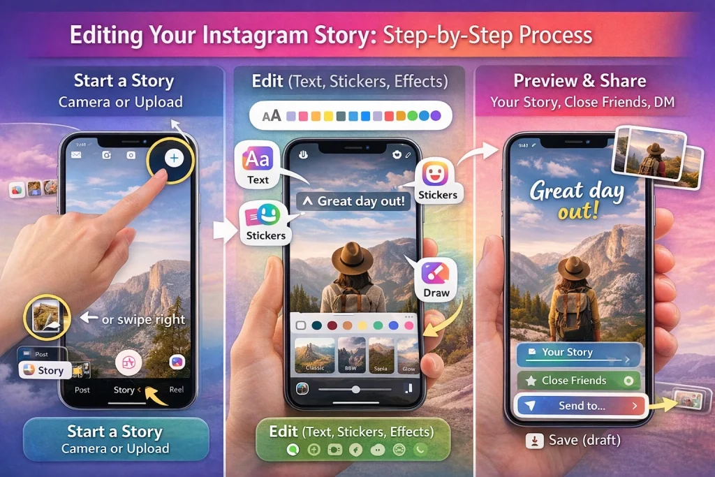 Edit a Story before posting quick step-by-step (iPhone & Android)