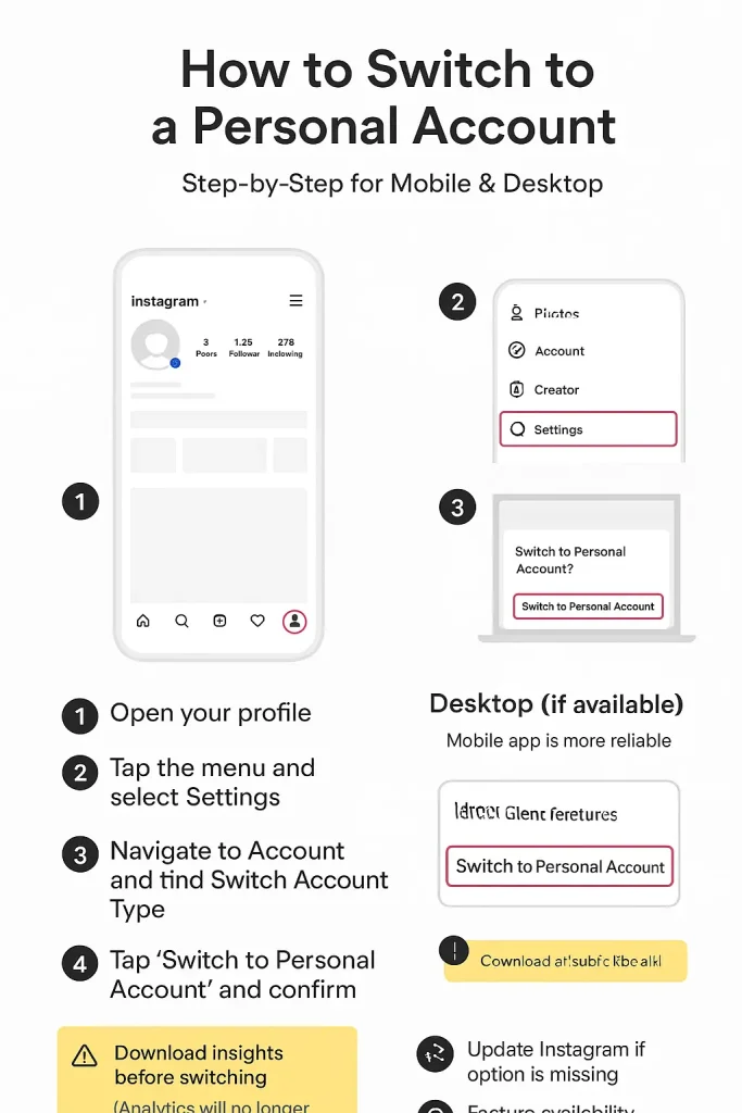 How to Switch to a Personal Account on Instagram (Step-by-Step)