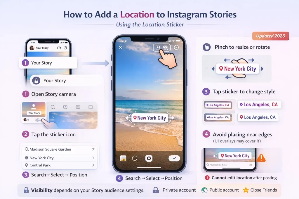 How to add a location to Instagram Stories (Location sticker)