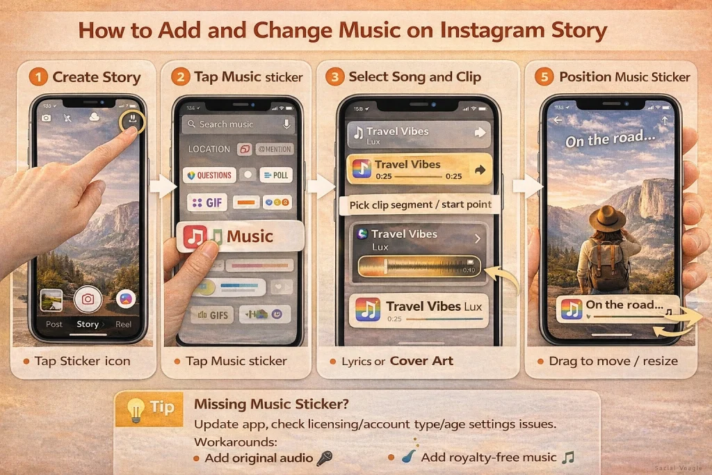 How to add or change music on a Story (and what to do if it’s missing)