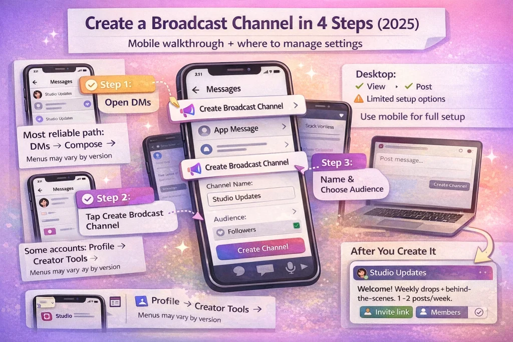 How to create a Broadcast Channel on Instagram (step-by-step, 2025)