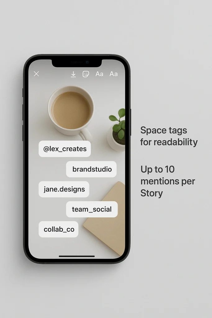 How to tag multiple people in one Story