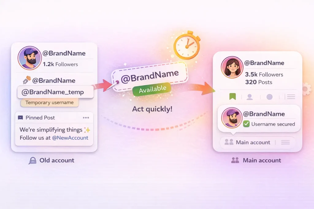 Option 2 Move the username to your main account