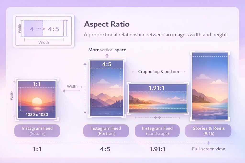 What ‘aspect ratio’ means for Instagram posts