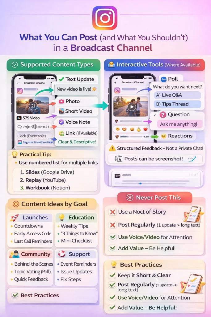 What you can post (and what you shouldn’t) in a Broadcast Channel