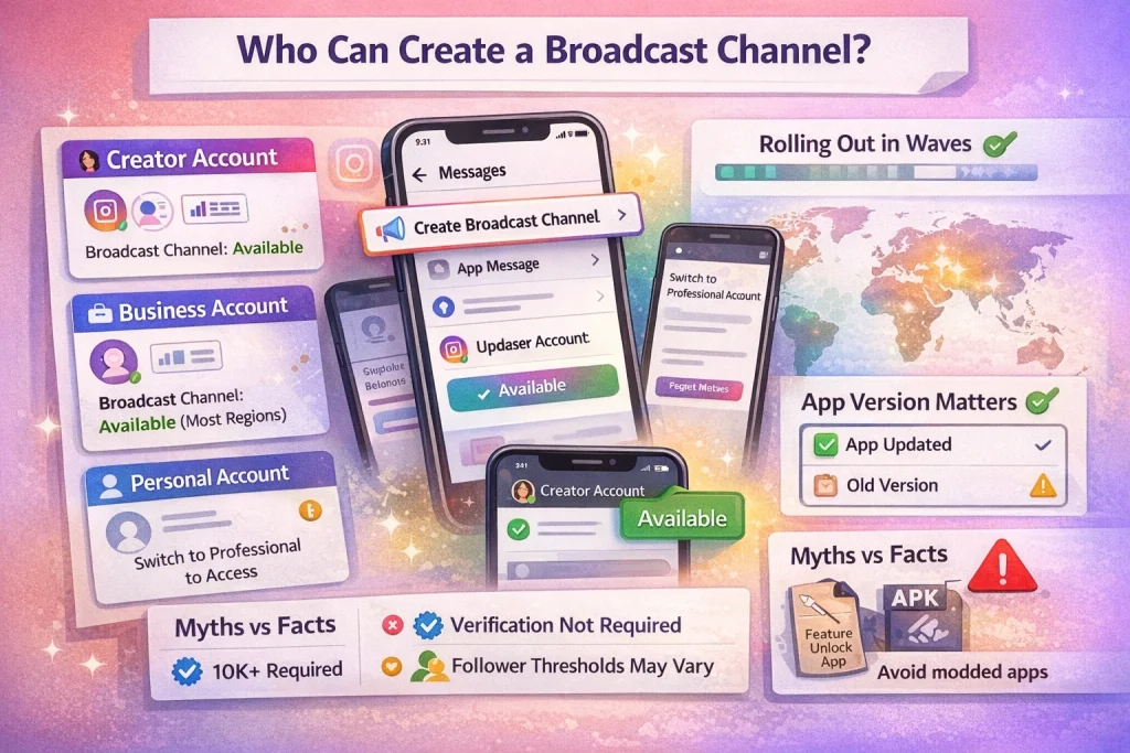 Who can create a Broadcast Channel (requirements & availability in 2025)